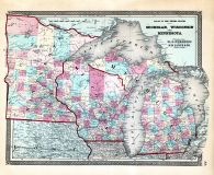Michigam, Wisconsin, Minnesota, Iowa, Ohio State Atlas 1868